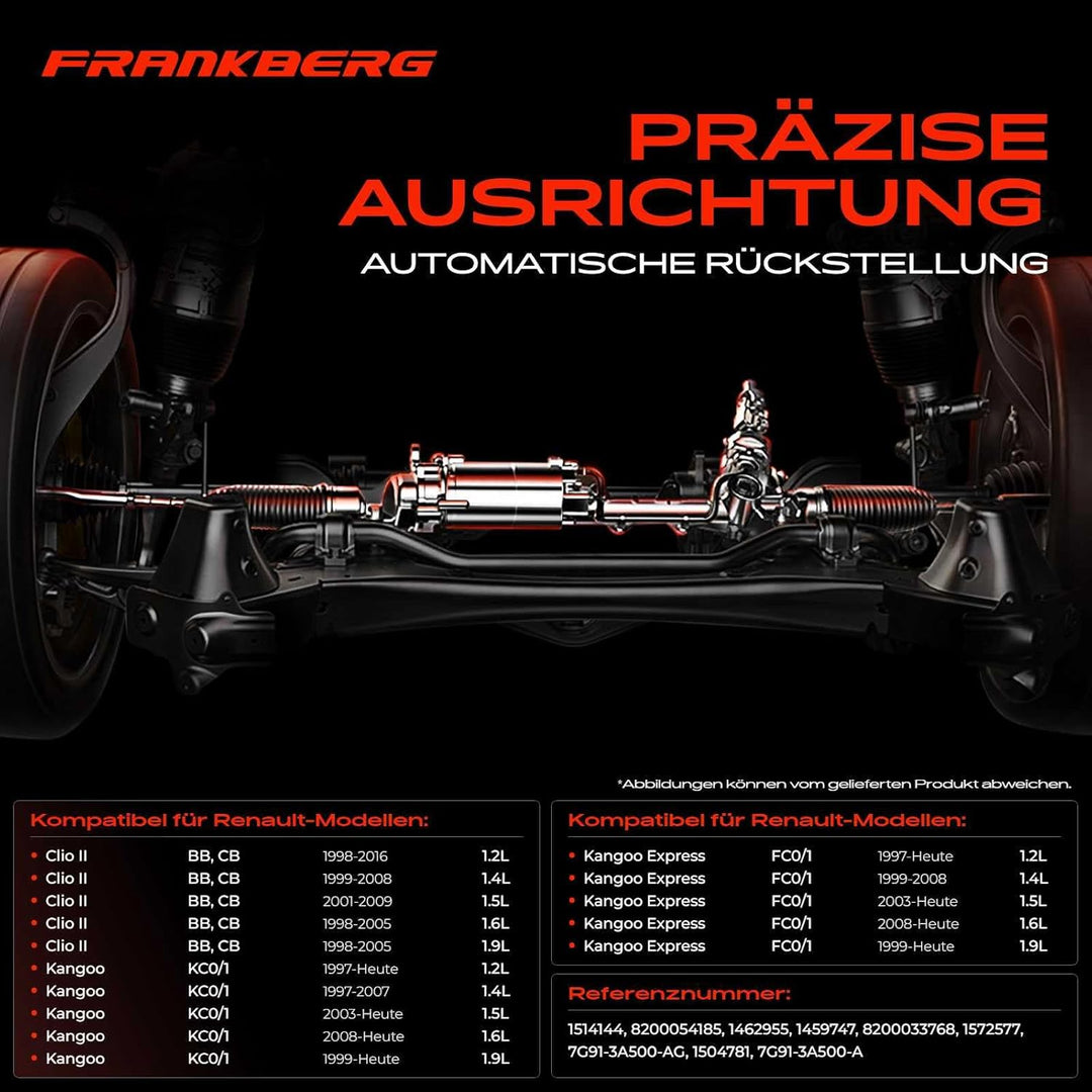 Frankberg Lenkgetriebe Servolenkgetriebe Hydraulisch für Linkslenker Kompatibel mit Clio II BB CB 1.