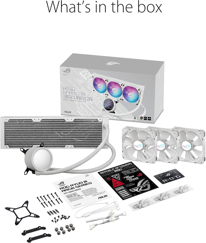 ASUS ROG Ryuo III 360 ARGB White Edition All-in-One-Flüssig-CPU-Kühler (3x adressierbare 120 mm Radi