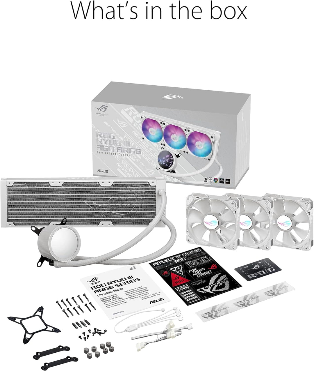 ASUS ROG Ryuo III 360 ARGB White Edition All-in-One-Flüssig-CPU-Kühler (3x adressierbare 120 mm Radi