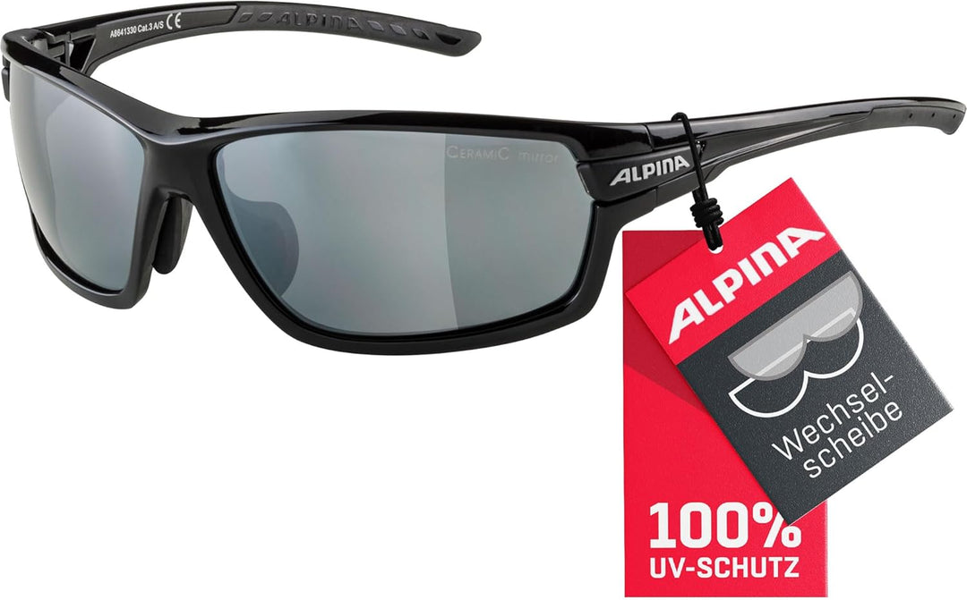 ALPINA TRI-SCRAY 2.0 - Indiv. Anpassbare, Bruchsichere Wechselscheiben Sport- & Fahrradbrille Mit 10