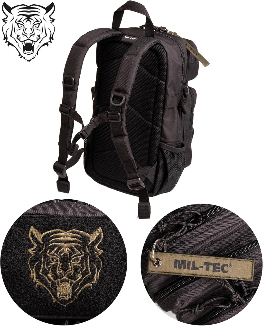 Mil-Tec US Assault Pack Kinderrucksack (14l) • Taktischer Rucksack für Schule, Outdoor, Militär, Wan