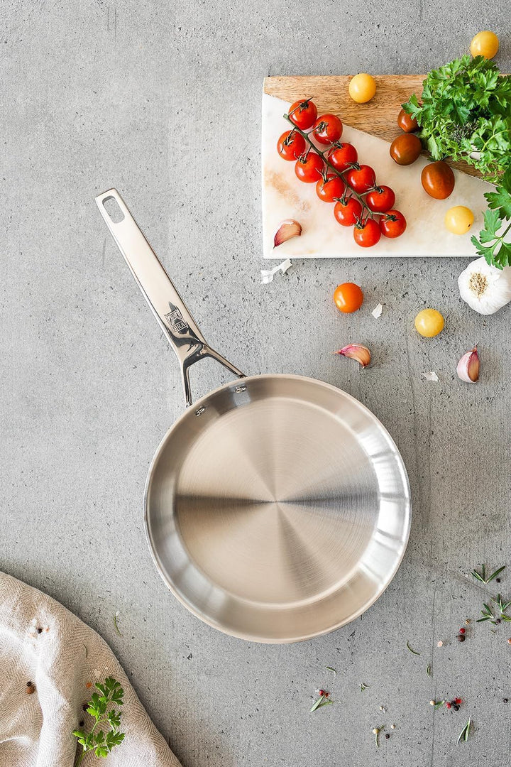 BRA Signature | Set mit 3 Bratpfannen 20-24-26, professioneller Edelstahl 18/10 ohne Antihaftbeschic