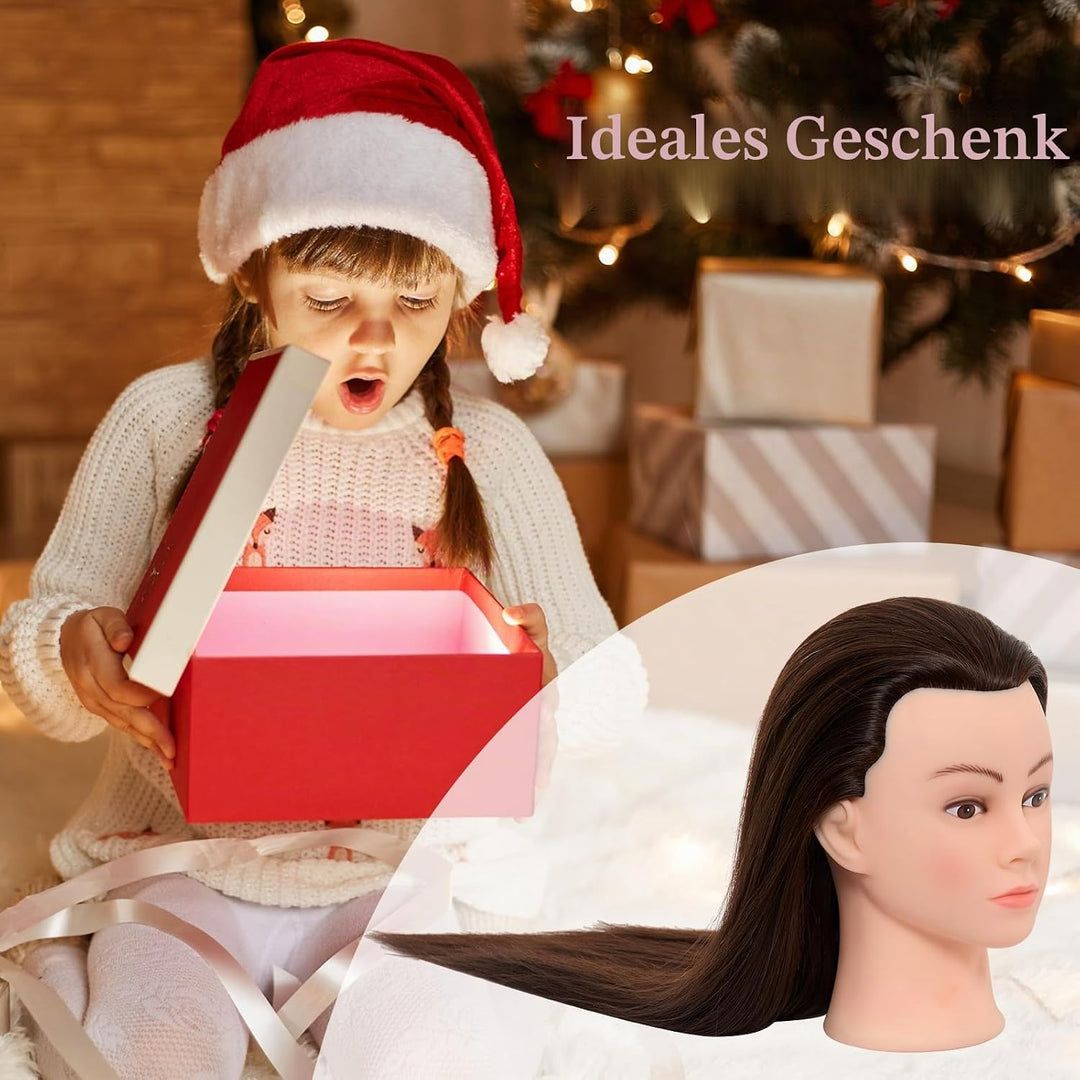 Neverland Beauty Frisierkopf 60% Echthaar 71cm Übungskopf Puppenkopf zum Frisieren Trainingsköpfe fü