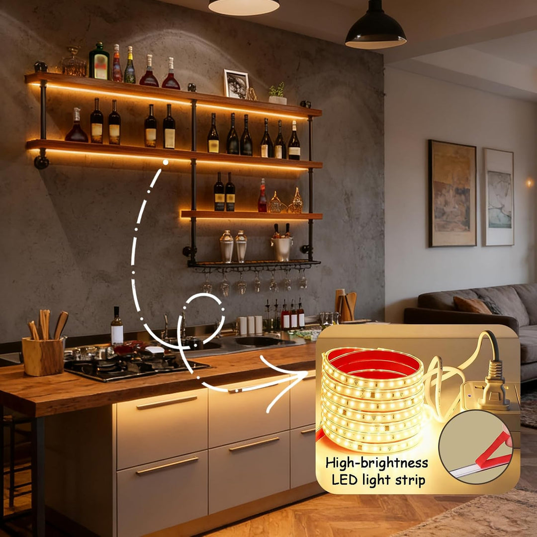 80cm Weinregal Zur Wandmontage mit Wein Glashalter, Massivholz Wandmontierte Weinregal mit LED-Licht