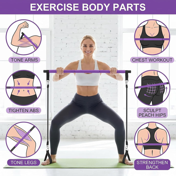 Pilates Set Dreisegment Sechsrohrsatz Pilates Kit Mit Removable Design TPR Elastic Rope Thick Iron R