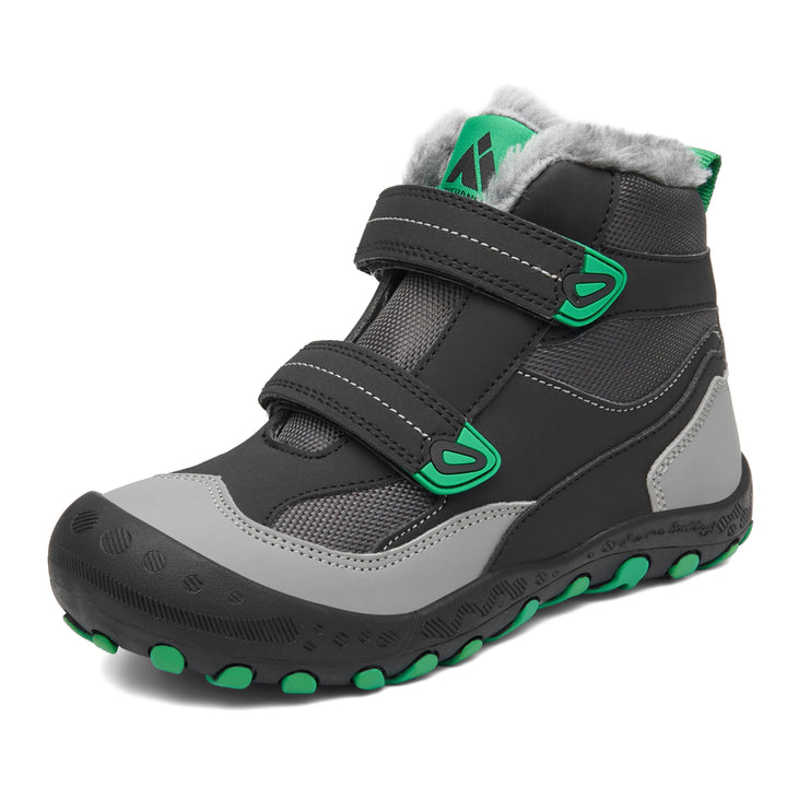 Mishansha Kinder Outdoor Winterschuhe Warm Gefüttert Winterstiefel, Gr.24-38 24 EU Öl Schwarz, 24 EU