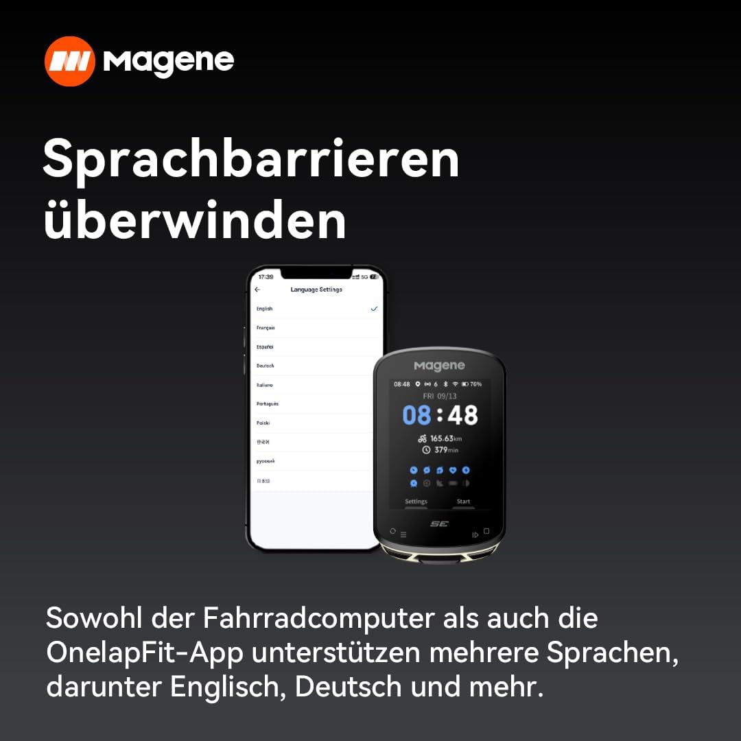 Magene C506SE GPS Kabellos Fahrradcomputer, Streckennavigation, 2,4-Zoll-wasserdichte-Farbbildschirm
