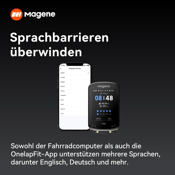 Magene C506SE GPS Kabellos Fahrradcomputer, Streckennavigation, 2,4-Zoll-wasserdichte-Farbbildschirm