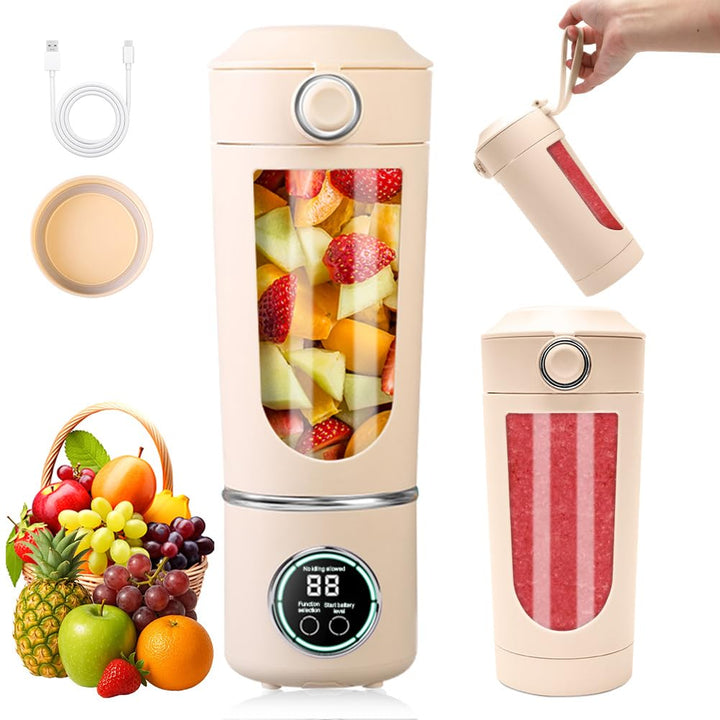 Tragbarer Mixer, 700 ml kleiner Smoothie Mixer, Mini-Standmixer mit 12 Edelstahlklingen und Digitala