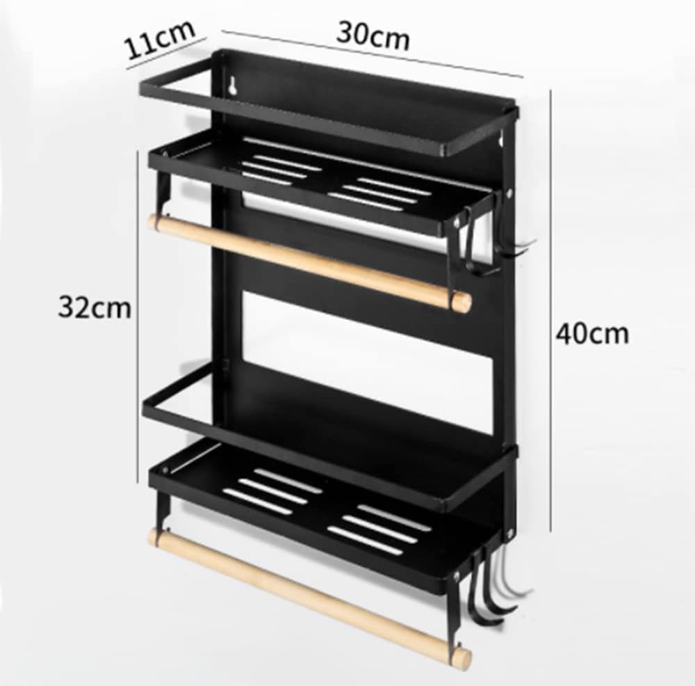 HUOLE Magnetisches Gewürzregal für Kühlschrank, Küchenregal Ohne Bohren aus Edelstahl, Magnetisches