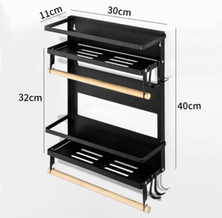 HUOLE Magnetisches Gewürzregal für Kühlschrank, Küchenregal Ohne Bohren aus Edelstahl, Magnetisches