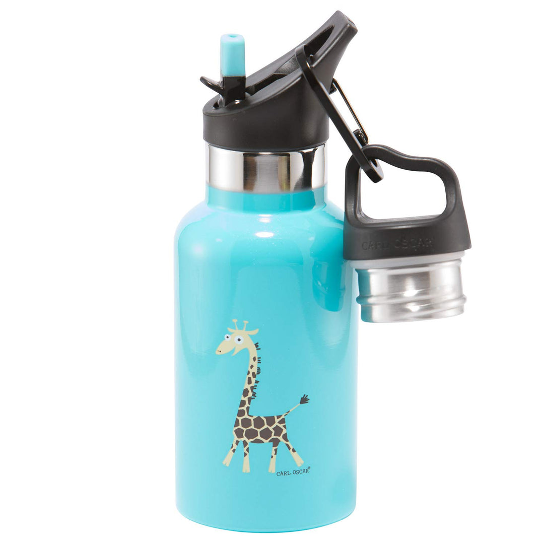 Carl Oscar doppelwandige Thermosflasche für Kinder - Isolierflasche hält 10 Stunden warm oder 24h ka