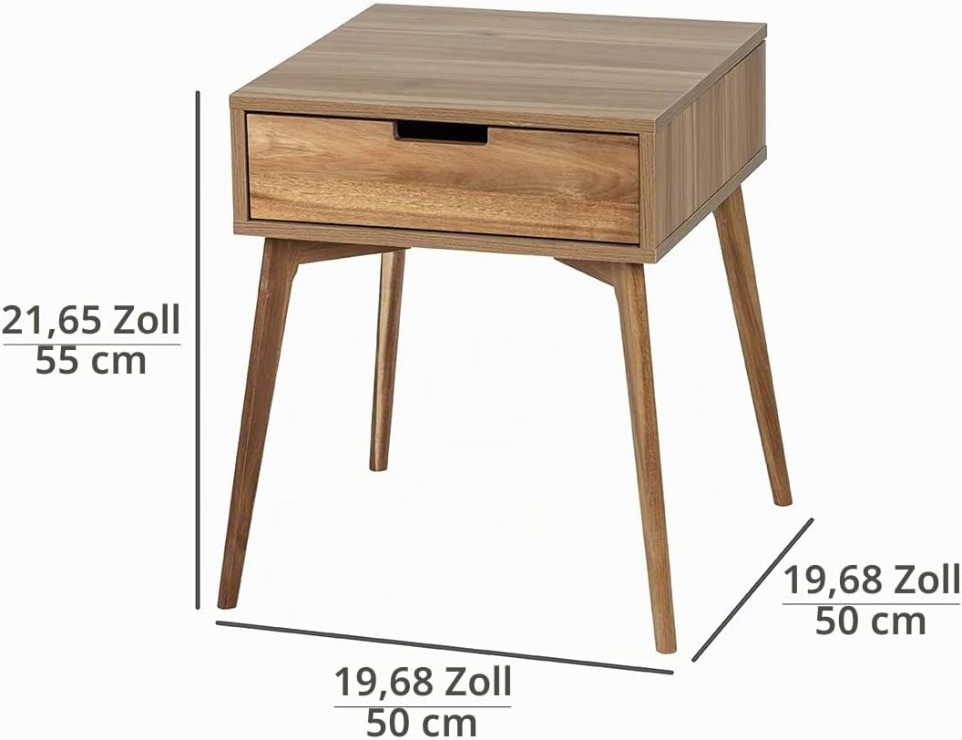WENKO Beistelltisch mit Schublade Acina, Couchtisch, Nachttisch, FSC® zertifiziert