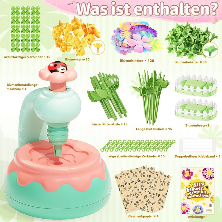 Blumenstrauss-Bastelset, DIY Blumen Bastelset Kinder, Kunsthandwerk-Lernspielzeugset für Mädchen im