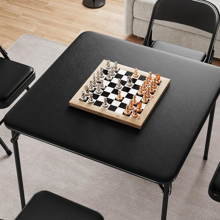 Falttisch Quadratischer Spiel &amp; Kartentisch, Wasserdicht PU, 85cm Für Wohnzimmer Camping Indoor Outd