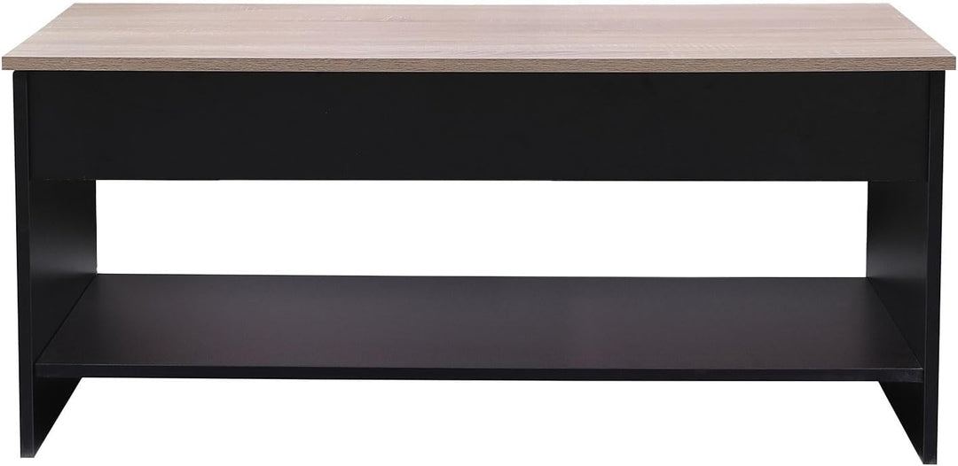 Happy Garden Couchtisch mit hochklappbarer Platte Schwarz und Holz Hedda