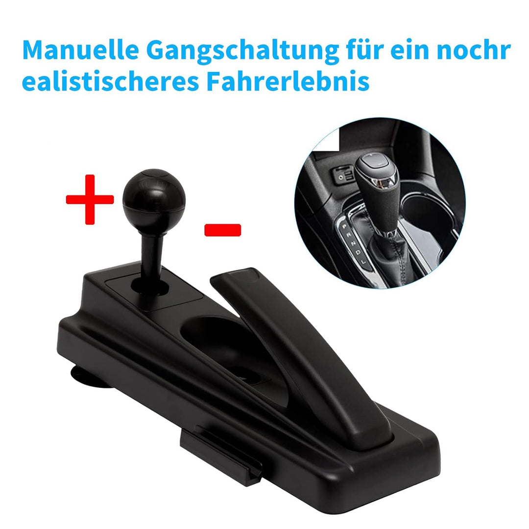 DOYO Rennrad mit 270/400°/900° Drehung, PC-Lenkrad mit Pedalen, Dual-Motor Vibration & Getriebeschal