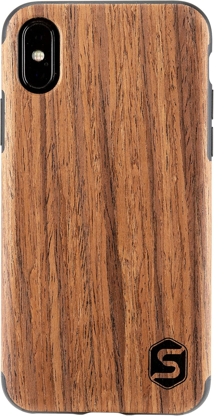 SEBASTIAN STURM Handyhülle "MAXI" | Hergestellt aus echtem Holz "Teak" in einer TPU-Hülle | Kompatib