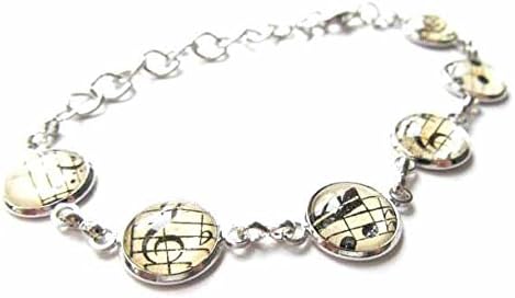 Miniblings Noten Musik Violinschlüssel Notenschlüssel Armband 6er - Modeschmuck handmade - Damen Mäd