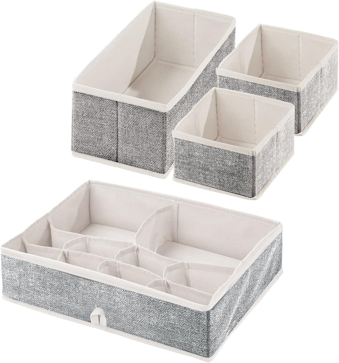 mDesign 8er-Set Kleiderschrank Organizer – Aufbewahrungskiste für die Schublade in verschiedenen Grö
