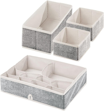mDesign 8er-Set Kleiderschrank Organizer – Aufbewahrungskiste für die Schublade in verschiedenen Grö