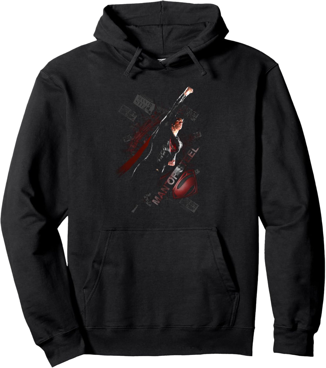 Superman Man of Steel Flying Pullover Hoodie