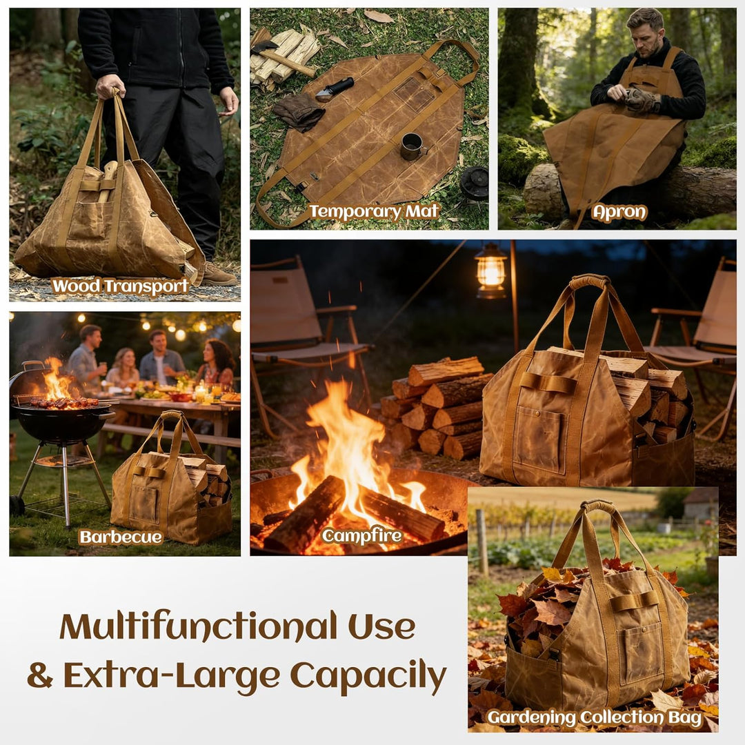 Kaminholztasche Holzkorb Transporttasche Holztragetasche Holztragekorb für Kaminholz Brennholz Trage
