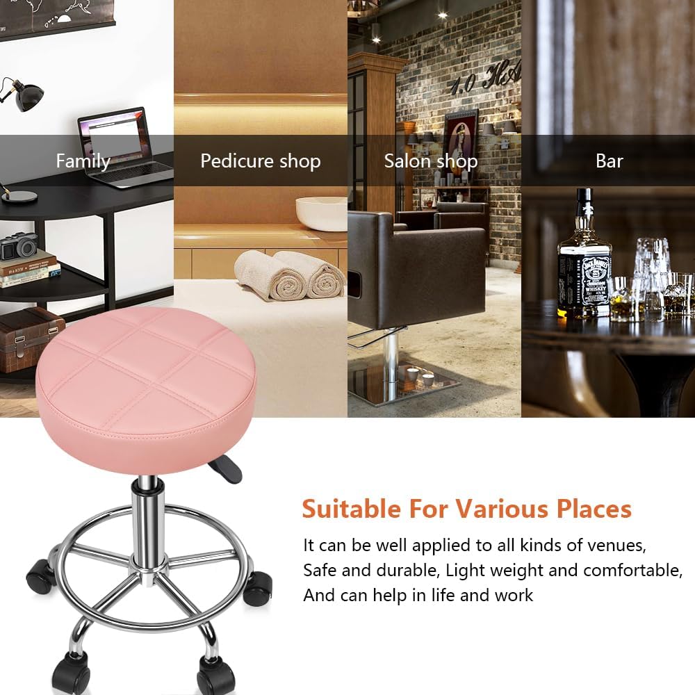 KKTONER Rollhocker mit Pedal (Rosa), Rosa