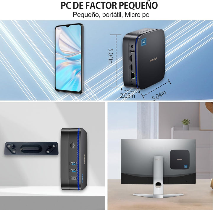 Blackview Mini PC, Intel 12th Gen N95(up to 3.4GHz) Mini Computer Windows 11 mit 16GB DDR4 RAM 1TB M