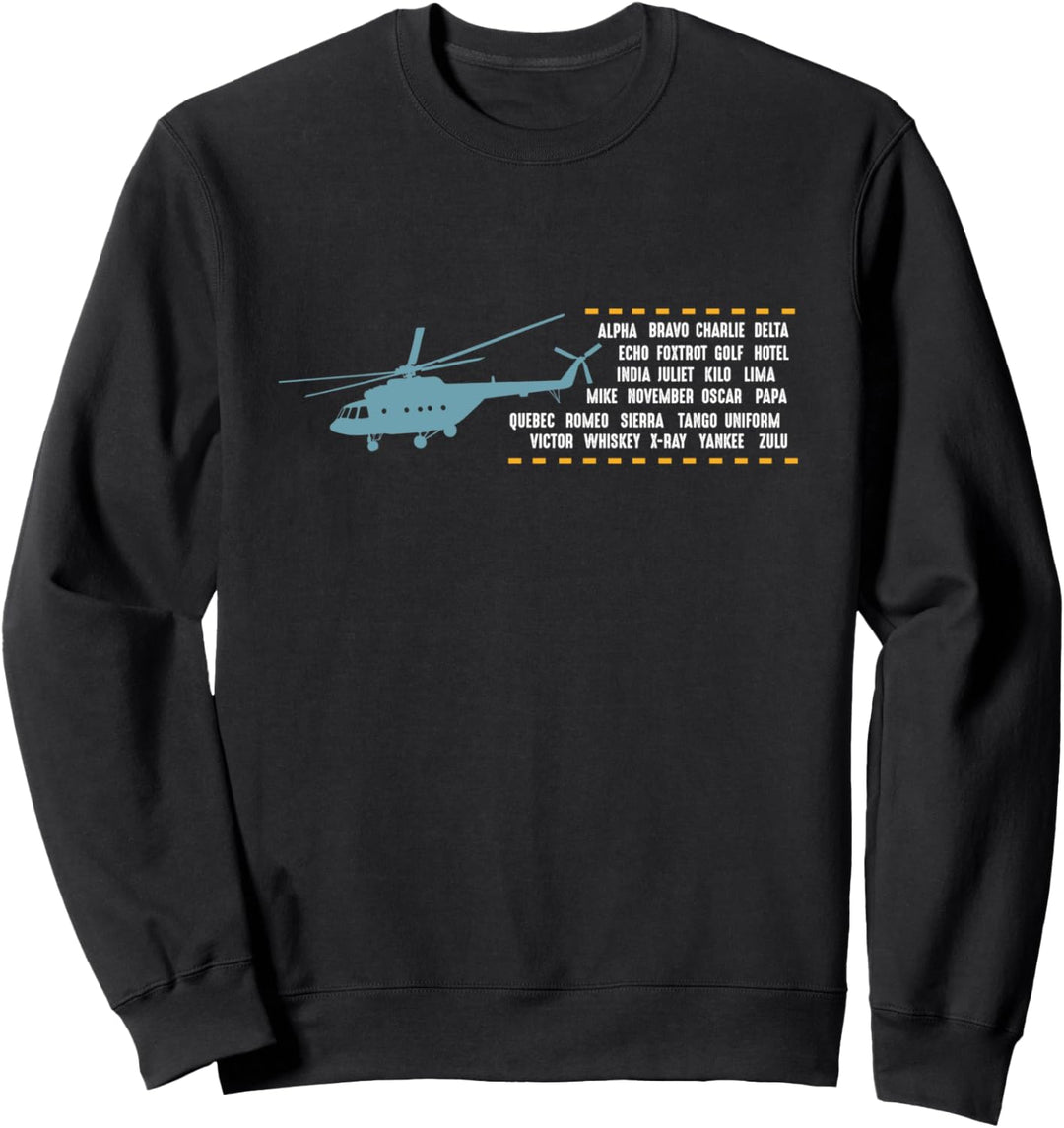 Helikopter Hubschrauber Pilot - Heli Piloten-Alphabet Sweatshirt