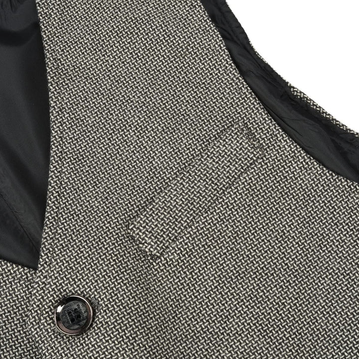 Allthemen Herren Western Weste Herringbone V-Ausschnitt Anzugweste Formale Classic Basic Wollweste f