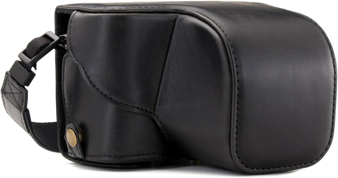 MegaGear Sony Alpha A6300, A6000 (16-50 mm) Ever Ready Leder Kamera-Case mit Trageriemen und Batteri