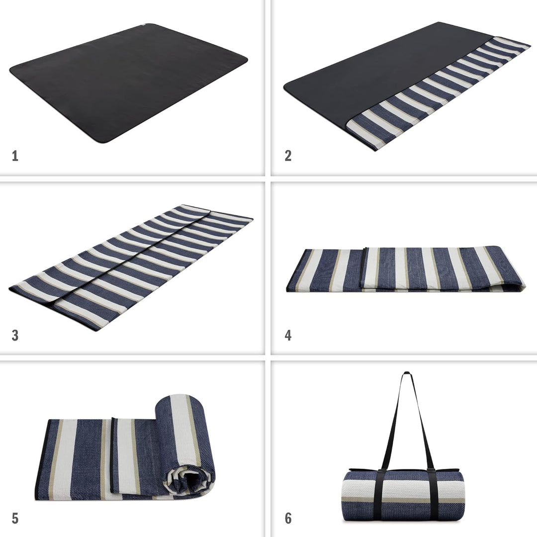 Paco Home Picknickdecke Campingdecke XXL Strand Picknickdecke Wasserdicht Mit Tragegriff Leicht Komp