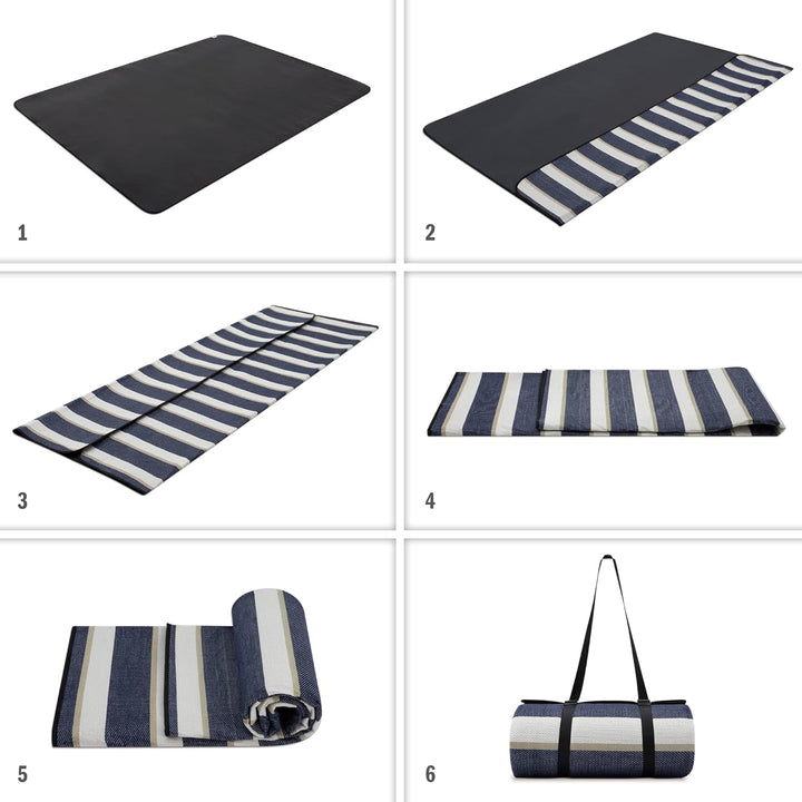 Paco Home Picknickdecke Campingdecke XXL Strand Picknickdecke Wasserdicht Mit Tragegriff Leicht Komp
