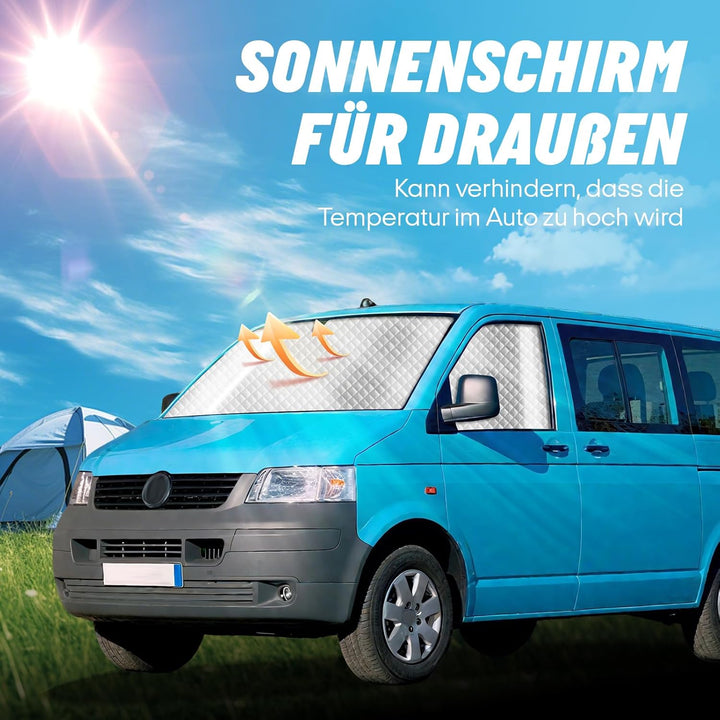 MaxEarn Thermomatte Fahrerhaus passend für VW T5 & T6(ab 2003), Luxus Interne Auto Sonnenblende Fron