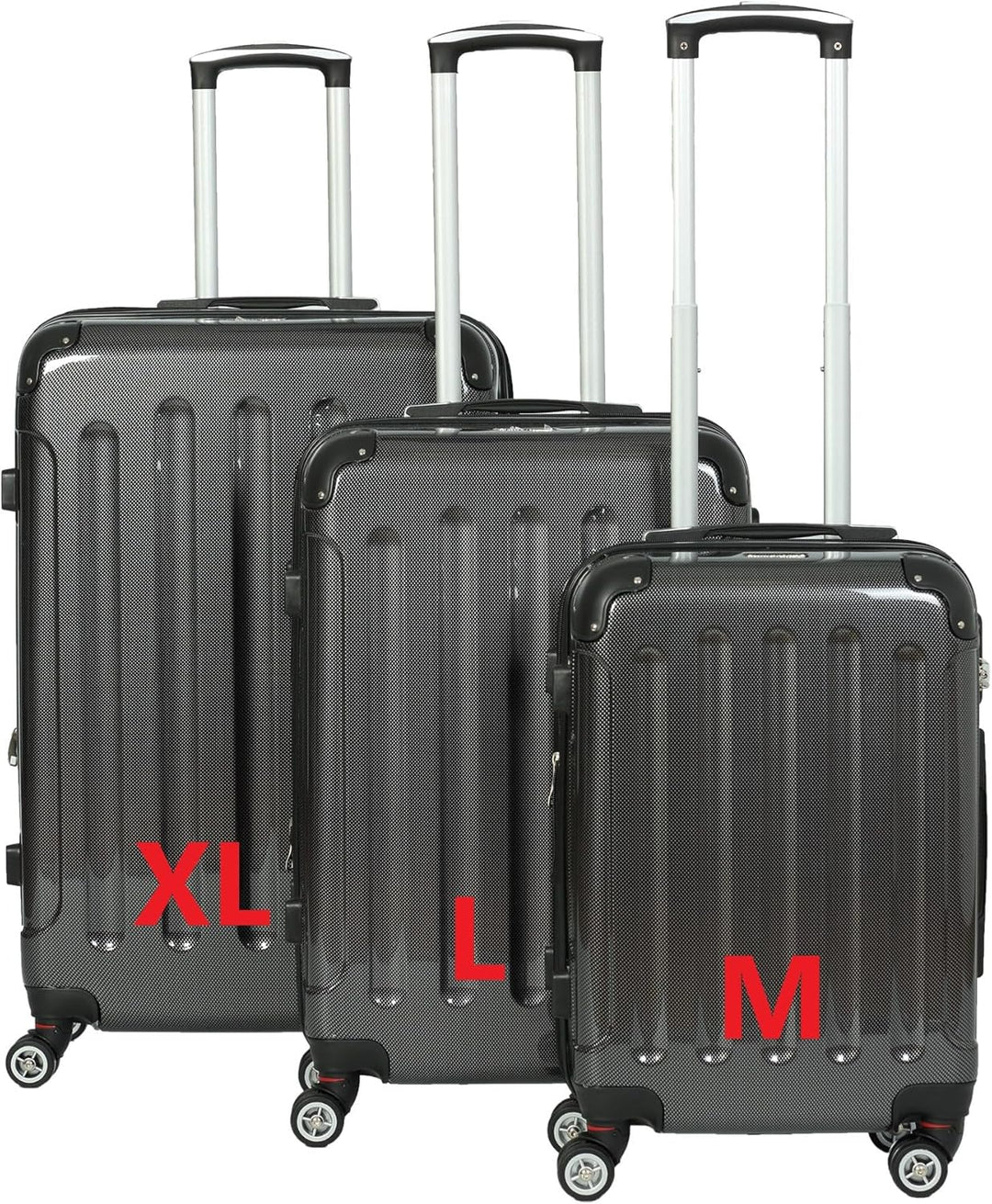 INVIDA Glüückskind Luxus Koffer Trolley aus Polycarbonat ABS Materialmix mit 4 Zwillingsrollen in Ca