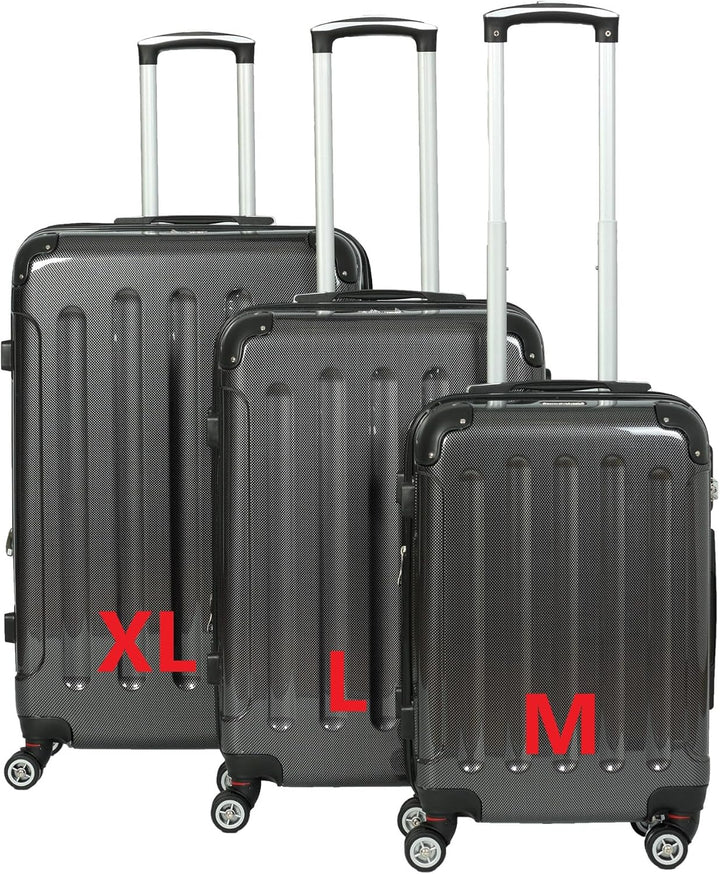INVIDA Glüückskind Luxus Koffer Trolley aus Polycarbonat ABS Materialmix mit 4 Zwillingsrollen in Ca