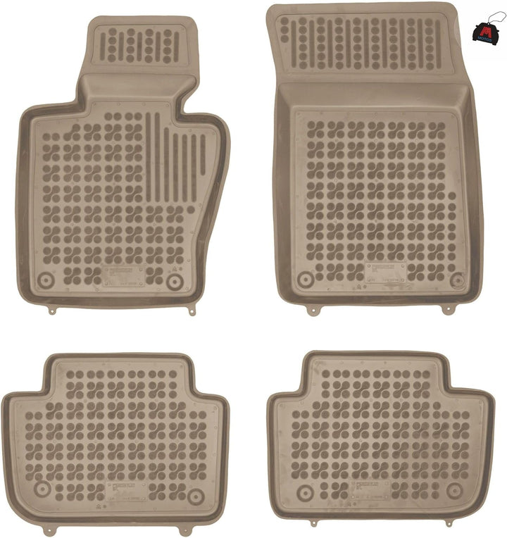 M MOTOS Beige Gummimatten Auto Fussmatte passt für BMW 5er (E61) 2003-2010 Verbessern Sie Ihren Reis