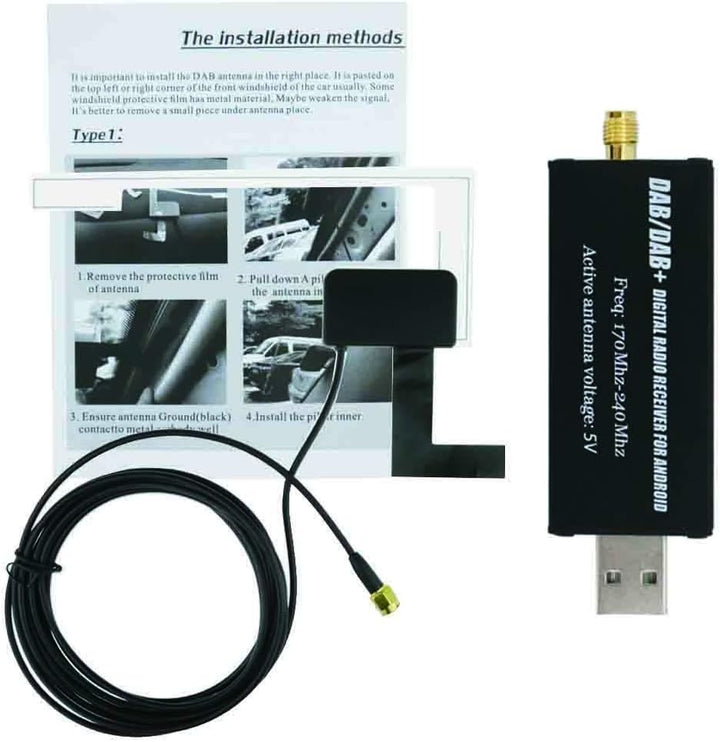 DAB/DAB+ USB Adapter, XISEDO DAB Dongle im Auto DAB Digital Radio Empfänger DAB USB 2.0 Stick mit DA