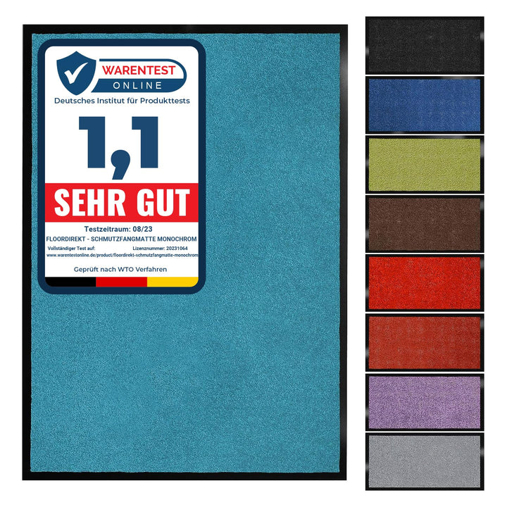 Floordirekt Schmutzfangmatte Monochrom | Fussmatte in 10 Grössen & 8 Farben | Türmatte für innen & a