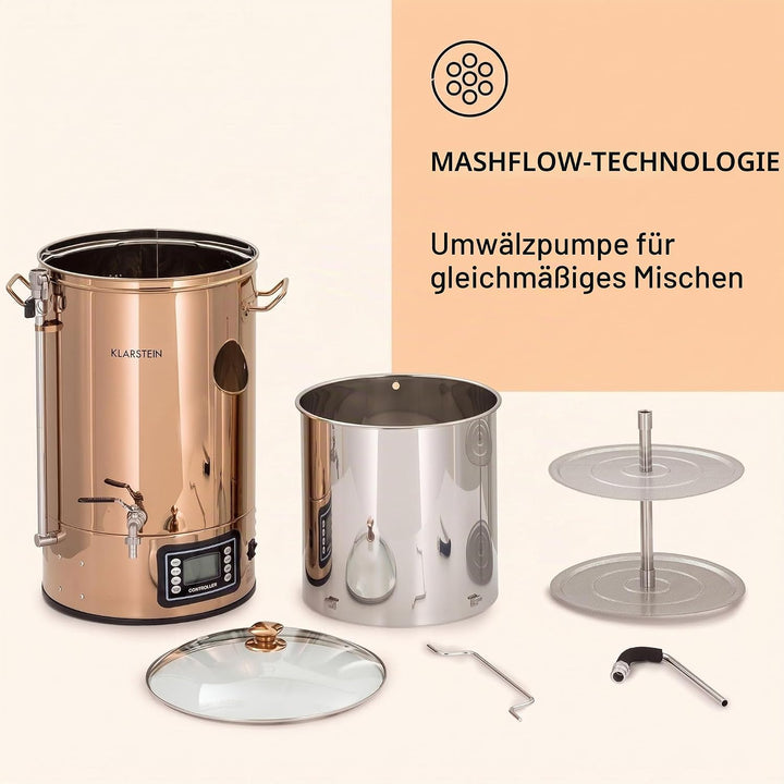 Klarstein Mundschenk Maischekessel Copper 30 Liters 30 Liters Copper, 30 Liters Copper