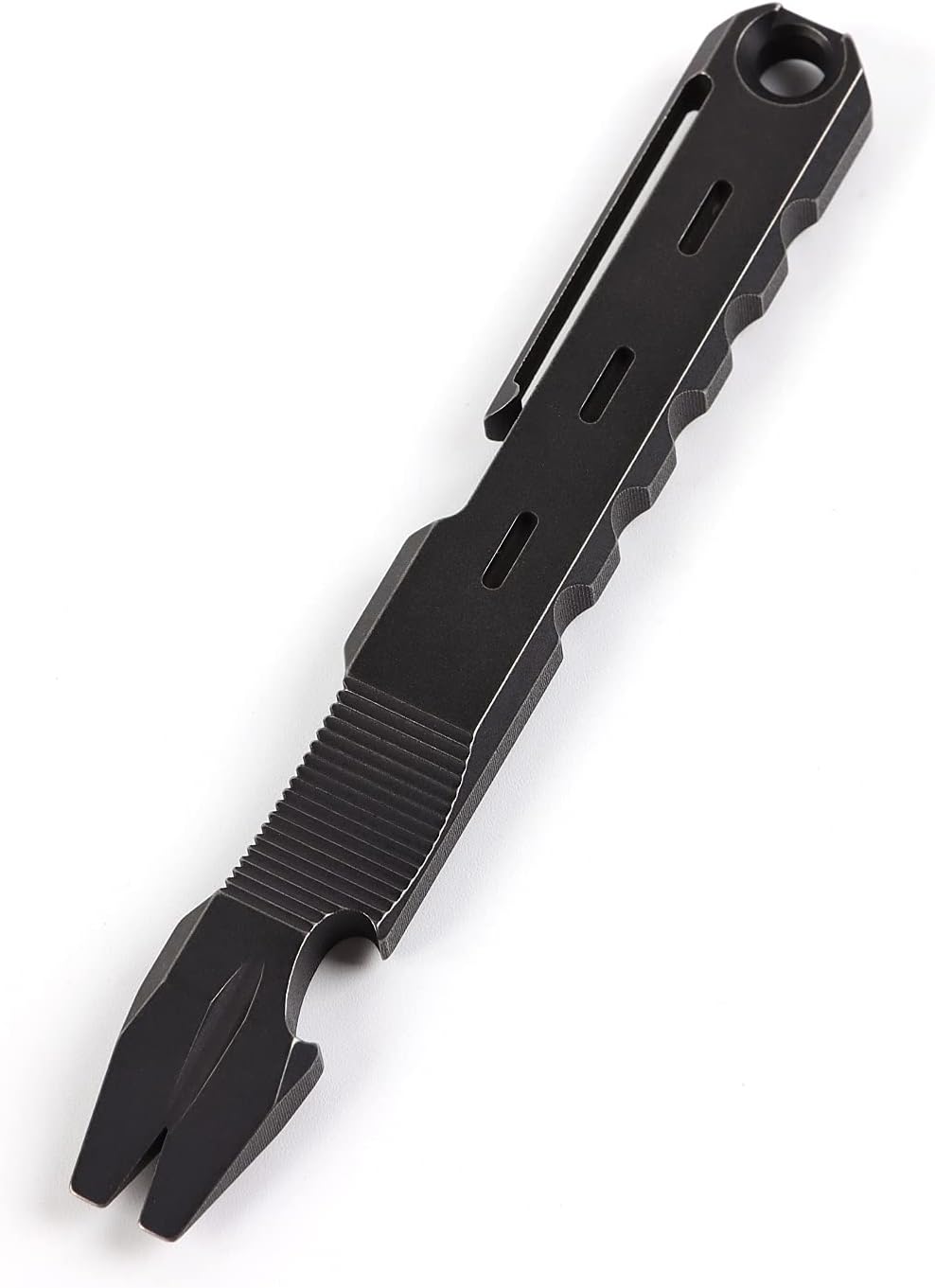 Hamans EDC Stemmeisen aus Titan mit Nagelabzieher, Flaschenöffner-Funktion mit Taschenclip, EDC-Werk