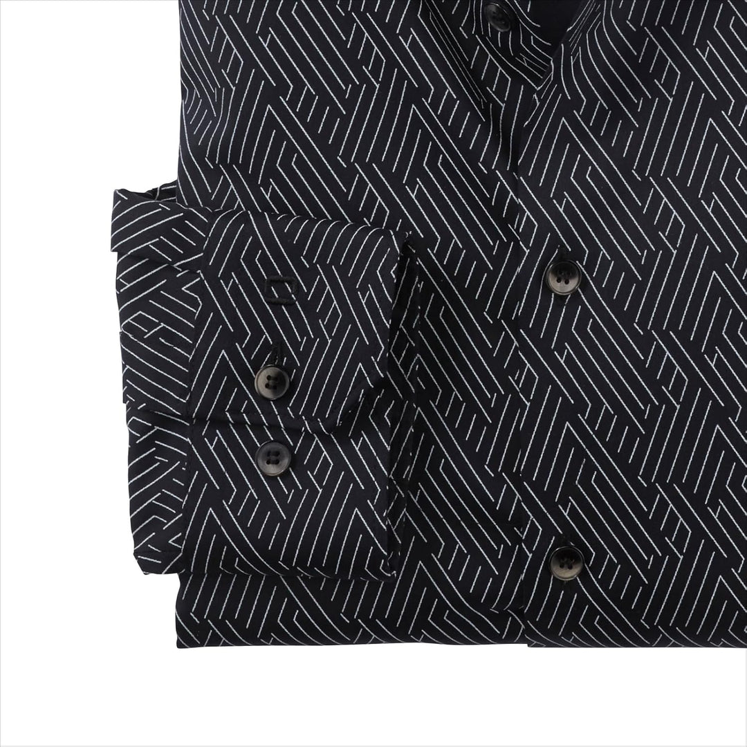 OLYMP Herren Businesshemd Langarm No. Six,Rotationsdruck,super Slim,Modern Kent 42 Schwarz 68, 42 Sc