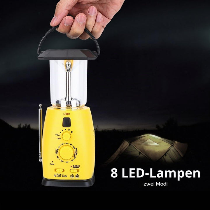 Kurbelradio, Solar Radio Ernstfall LED Taschenlampe Solarradio mit Kurbel Weltempfänger mit Handylad