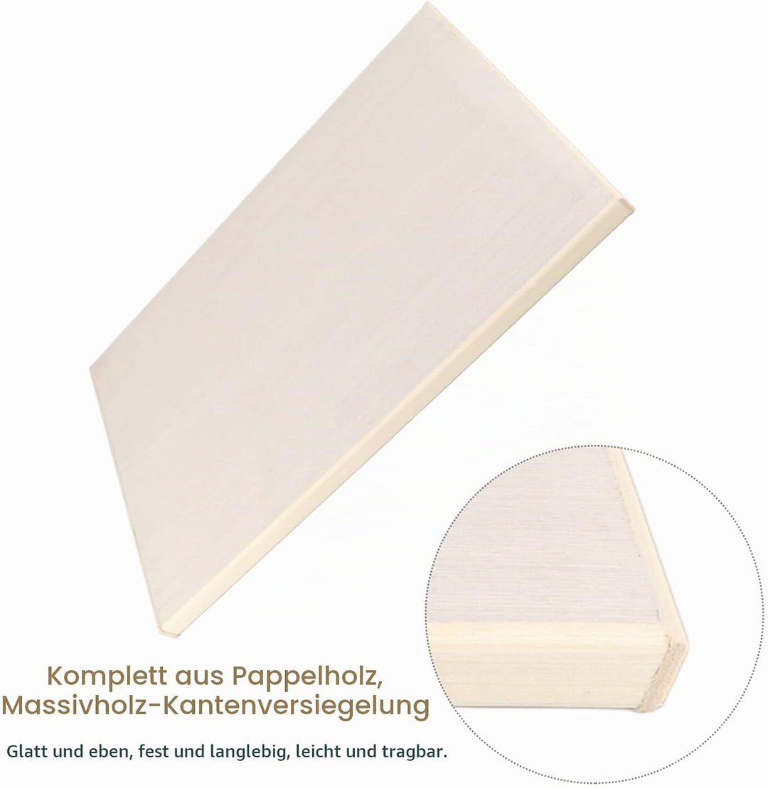 Baxnore Holz Malbrett, 45×30cm Malgrund aus Holz, Reise Holz Malplatte, Maltuch Bilderrahmen Malkart