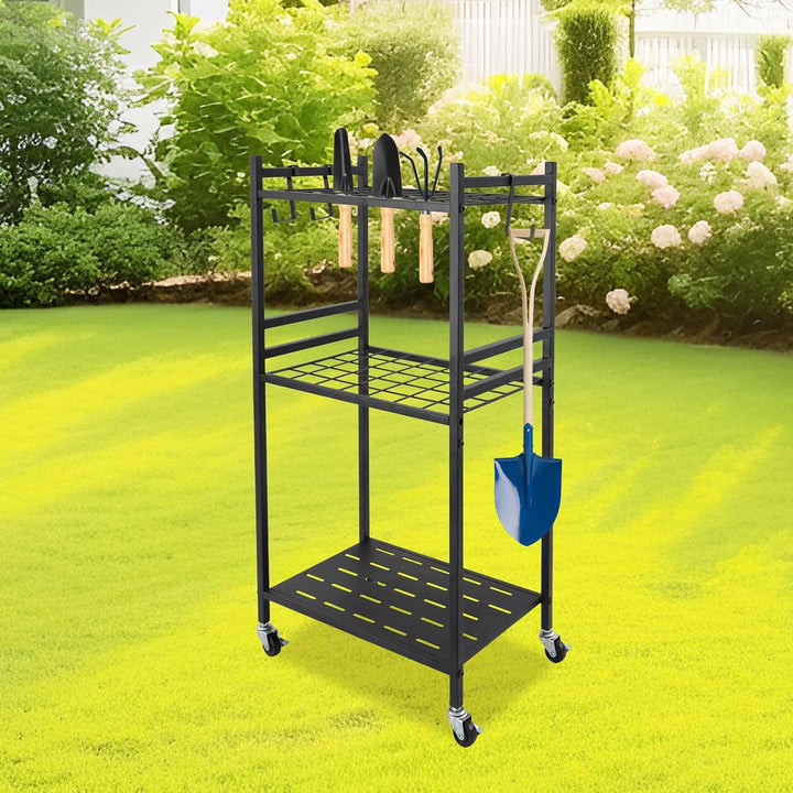 Gartengeräte Ständer Metall Gartenwerkzeugregal Gerätehalter Organizer Gartenwerkzeug Halter 43 * 30