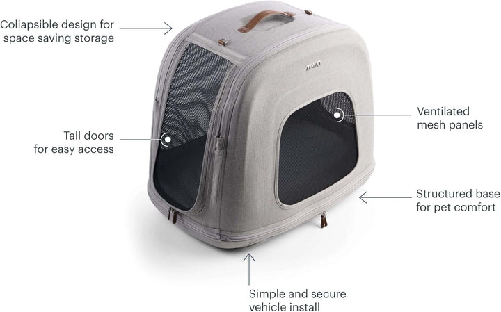 Tavo Crispin Haustier-Transportbox Medium – Crash-getestete Auto-Transportbox für Hunde & Katzen, IS