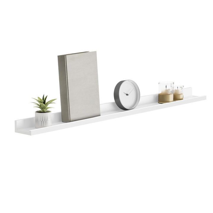 SONGMICS Wandregal Schweberegale für Fotorahmen und Bücher, 110 x 10 cm, Modernes Regal Weiss