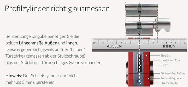 KESO 8000 Doppelzylinder mit Not- und Gefahrenfunktion 30/30 inkl. 5 Schlüssel - Wendeschlüssel-Sich