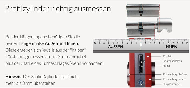 DOM ix Twido Doppelzylinder 60/50 | Schliesszylinder Zylinder | Bohrschutz Anti-Bumping Picking-Schu